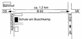 Lage der Schule in Lübbecke